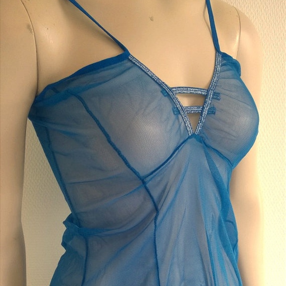 Retro 90s fitted Boho Hipster mesh Babydoll Top
